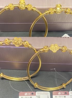 六福珠宝福满传家宝宝足金手镯