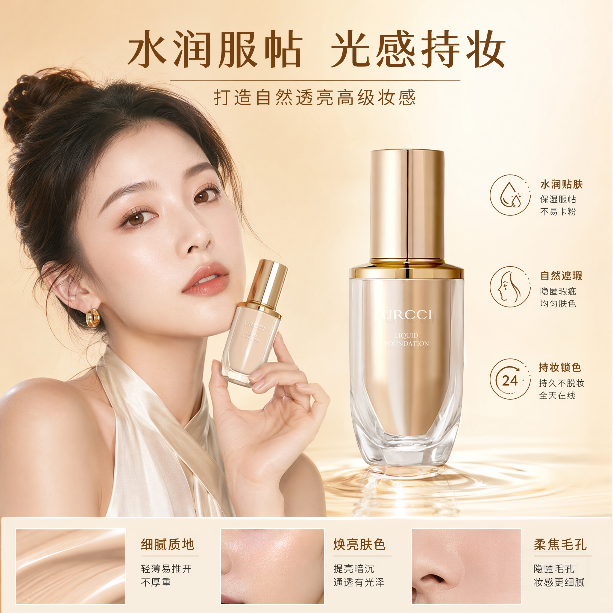 URCCI养肤控油持妆不闷痘粉底液图片