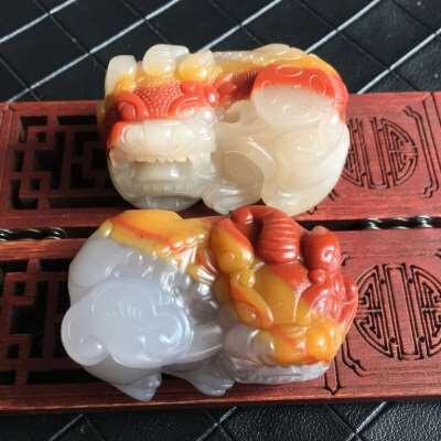 2023云南纯天然黄龙玉霸王貔貅吊坠挂件男女手把件精品玉石把玩件