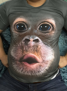 Casual 3D printed man with loose sleeves休闲3D印花宽松半袖男