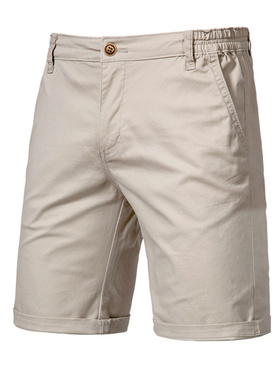 Solid color loose fitting capris for men纯色宽松修身五分裤男