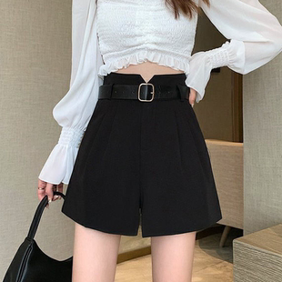 word casual wide High pants高腰a字休闲阔腿裤 leg 女士 waist