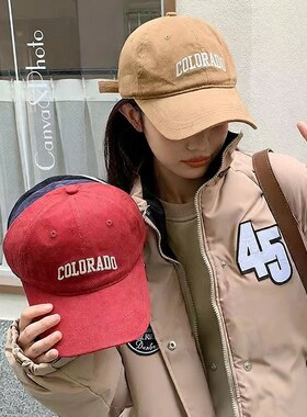 韩国帽子女秋冬季百搭大头围棒球