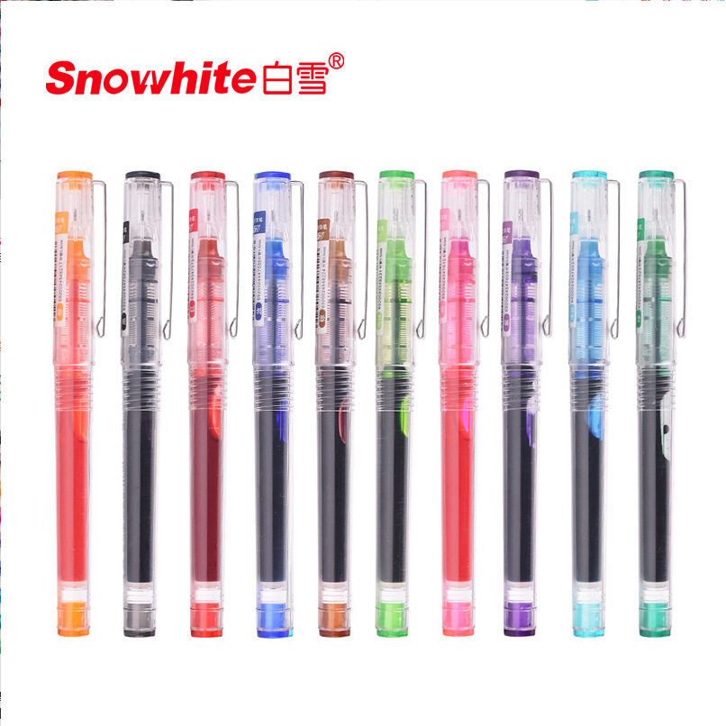 白雪直液式走珠笔X55针管型彩色