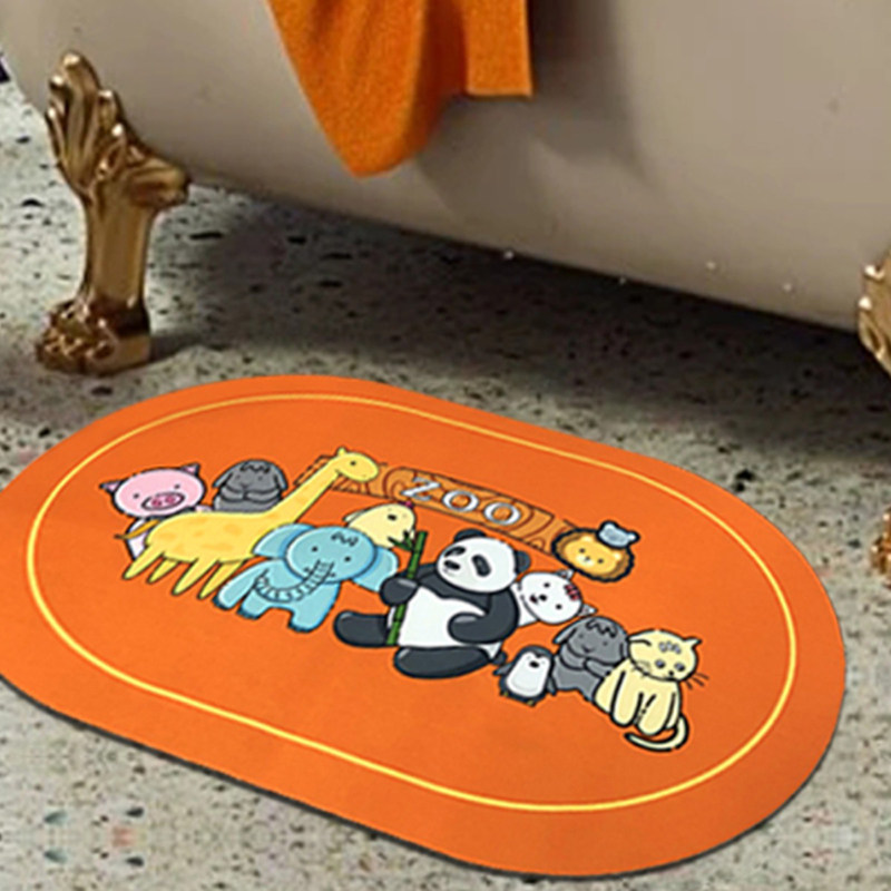 卡通软硅藻泥吸水防滑垫卫浴淋浴房脚垫儿童洗澡垫子卫生间地垫