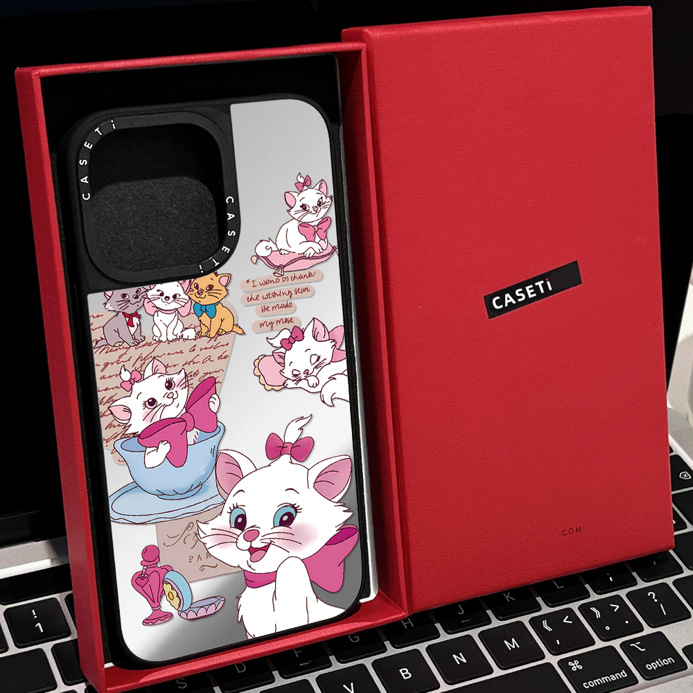 CASET联名玛丽猫适用苹果16promax手机壳iphone15pro镜面MagSafe磁吸14plus日韩13pro卡通12可爱