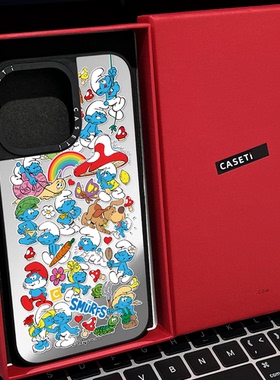 CASET蓝精灵Smurfs联名磁吸MagSafe适用苹果17/16proMax手机壳iPhone15防摔16pro保护套13/14p镜面17Air