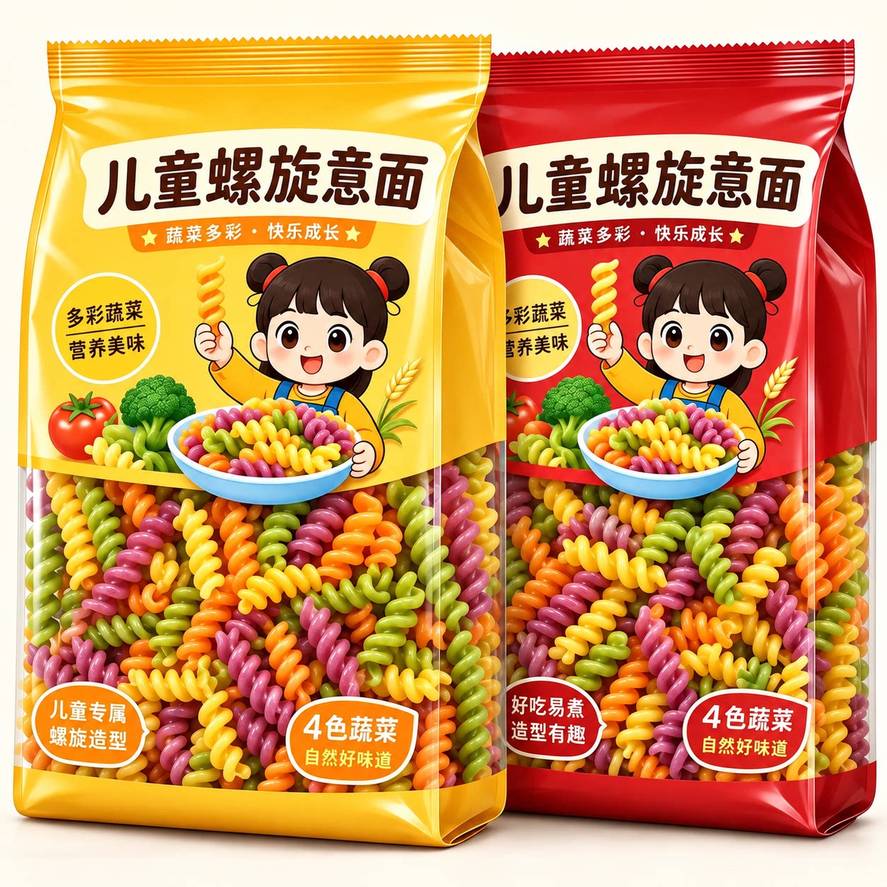 宝宝营养辅食儿童果蔬螺旋意面意大利面条番茄肉酱正品官方旗舰店
