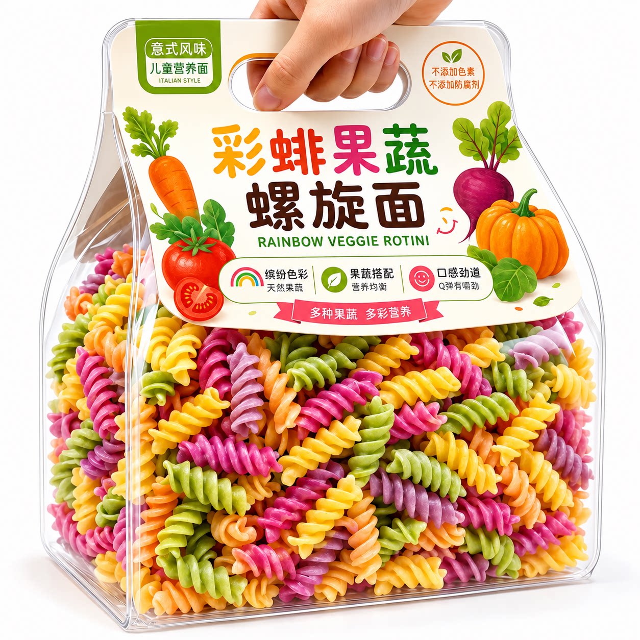 宝宝营养辅食儿童果蔬螺旋意面意大利面条番茄肉酱正品官方旗舰店