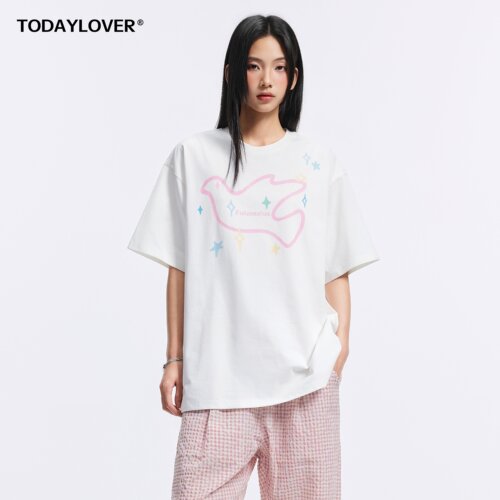 TODAYLOVER卡通印花短袖T恤女夏