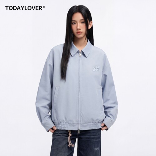 TODAYLOVER简约翻领短款夹克女