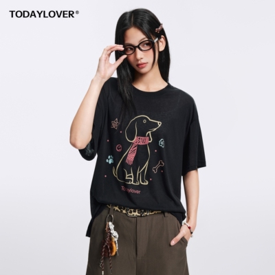 TODAYLOVER莱赛尔天丝圆领短袖T