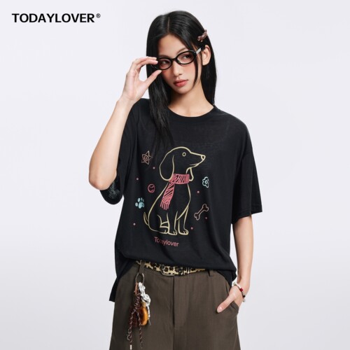 TODAYLOVER莱赛尔天丝圆领短袖T