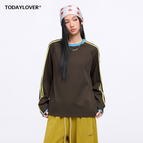 TODAYLOVER索罗娜条纹长袖T恤女