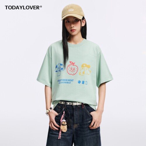 TODAYLOVER索罗娜圆领T恤女