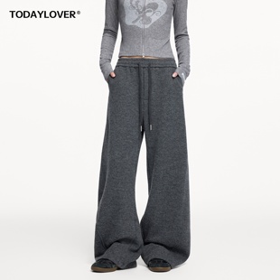 加绒cleanfit含绵羊毛保暖弯刀裤 TODAYLOVER简约纯色休闲裤 女冬季