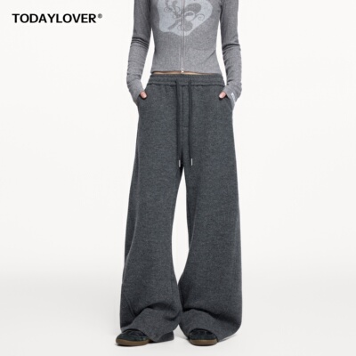 TODAYLOVER简约纯色休闲裤女