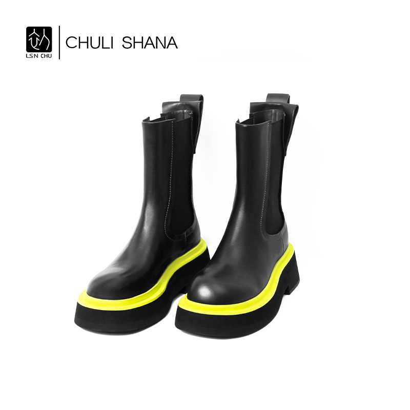 CHULISHANA【痕迹】三色切尔西靴