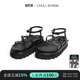 特价 牛皮厚底细带凉鞋 8折 悸动 外穿增高露趾 CHULISHANA
