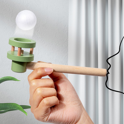 幼儿园儿童木质制吹球魔术悬浮球早教吹气训练肺活量亲子玩具摆摊