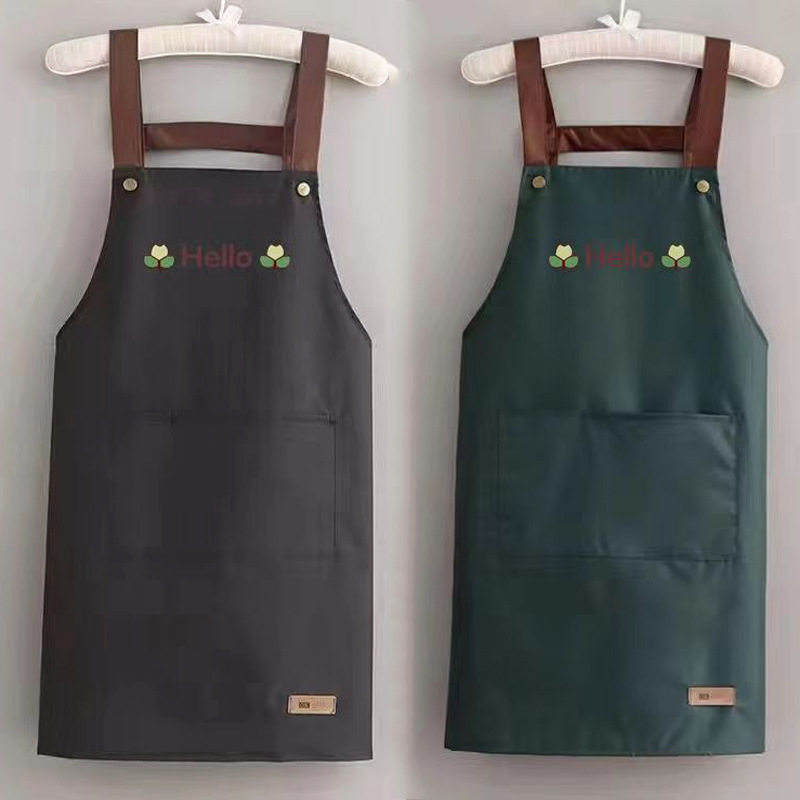 防油可定LOGO防水围裙摆摊年轻人防油防污美甲店餐饮工作服