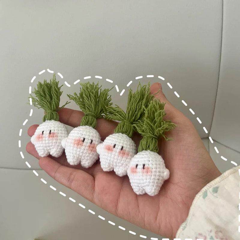 可爱小萝卜毛线钩织diy材料包针织手工编织礼物摆件钥匙扣包挂件