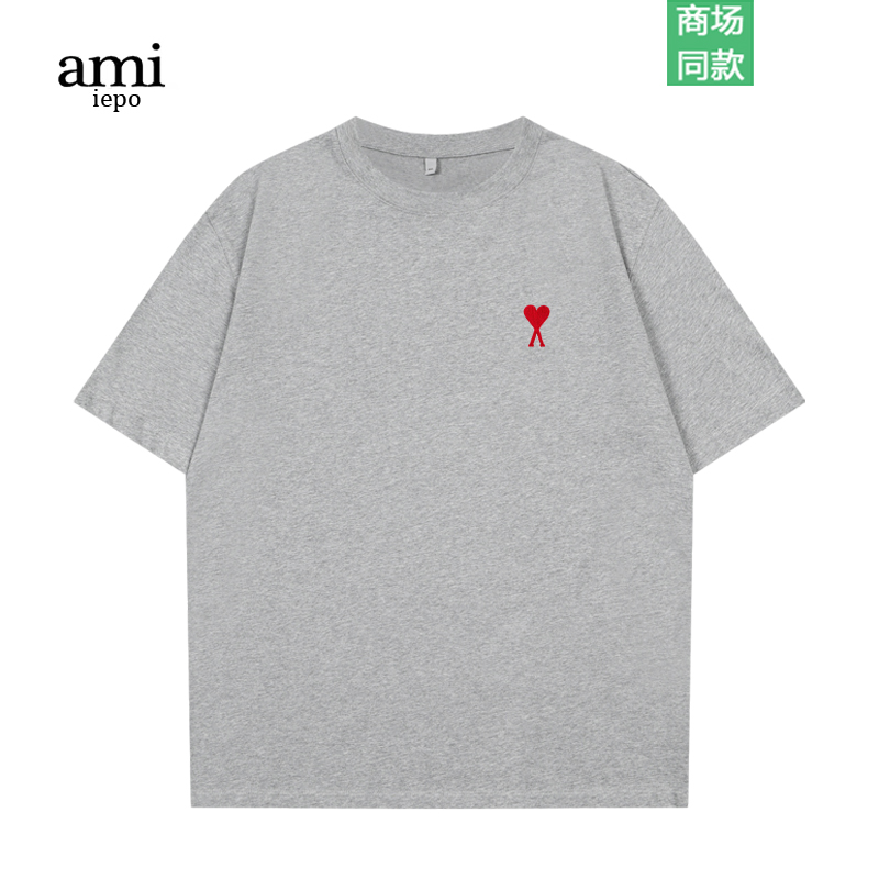 ami爱心刺绣经典款短袖男女同款