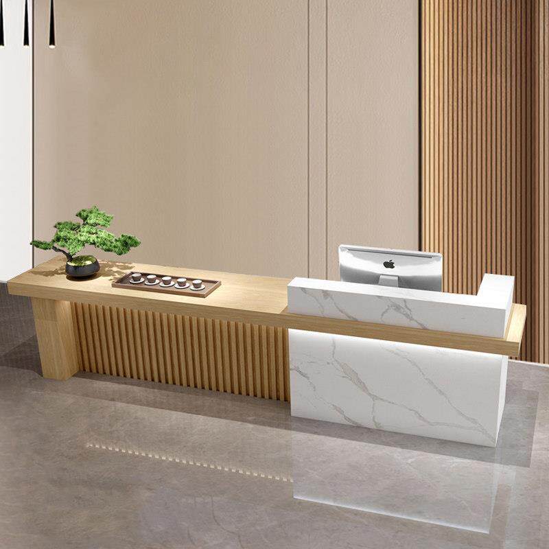 新中式实木吧台收银柜台古典酒店办公公司商业迎宾咨 咨询客前台