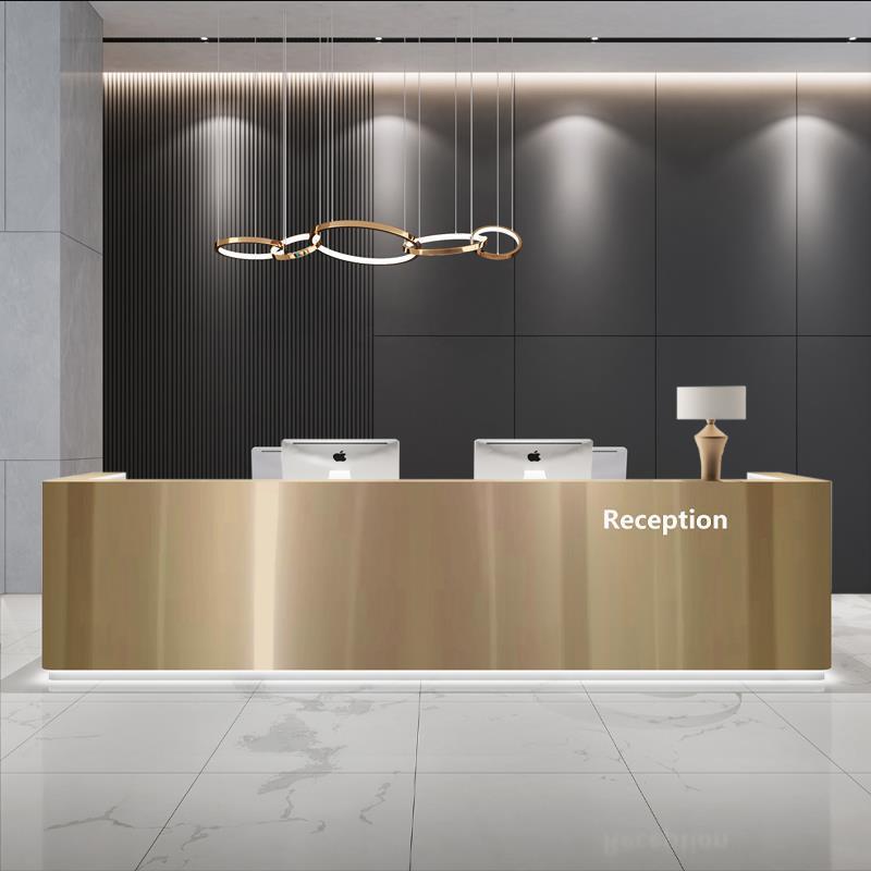 接待台服装店不锈钢收银台美容美发前台舞蹈房瑜伽健身馆吧台定制