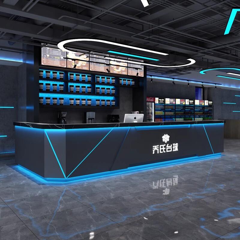 工业风台球厅吧台电竞酒店前台接待台轻奢KTV酒吧收银台网咖前台