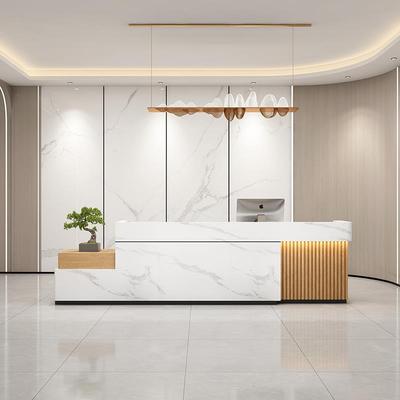 简约现代美容院前台公司接待台商用烤漆收银台柜台酒店培训吧台桌