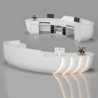 医美服务吧台收银台定制弧形服装店导医台前台接待台护士站工作台