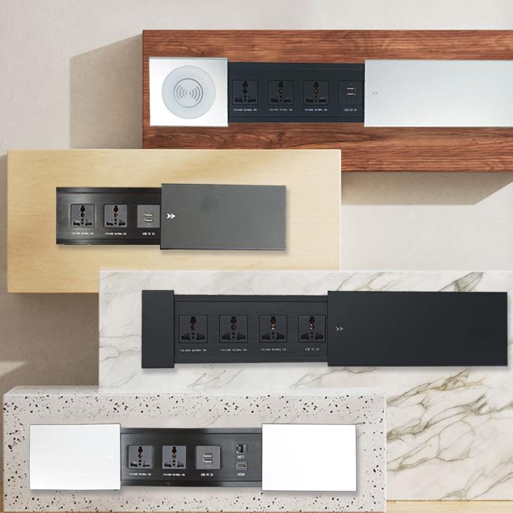 侧滑嵌入式多功能插座