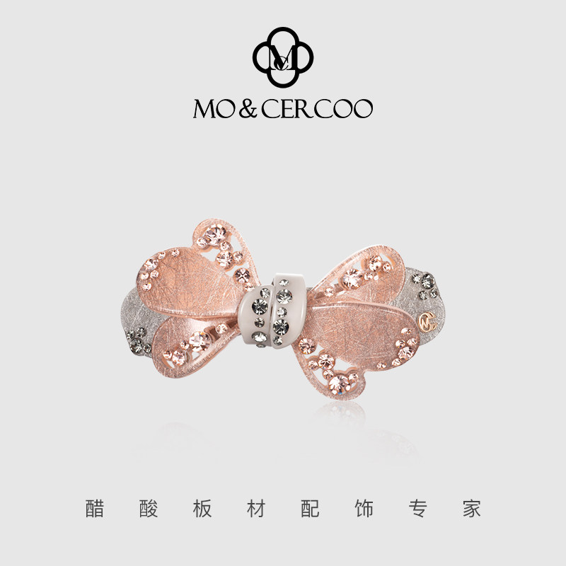 MoCercoo手工微镶蝴蝶结弹簧夹顶夹马尾夹简约时尚醋酸一字发夹,饰品/流行首饰/时尚饰品新,发饰,淘宝优惠券,粉丝福利购,淘宝优惠卷
