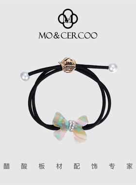 MoCercoo珍珠蝴蝶结发绳皮筋不伤发发绳双股发圈简约高级感头饰