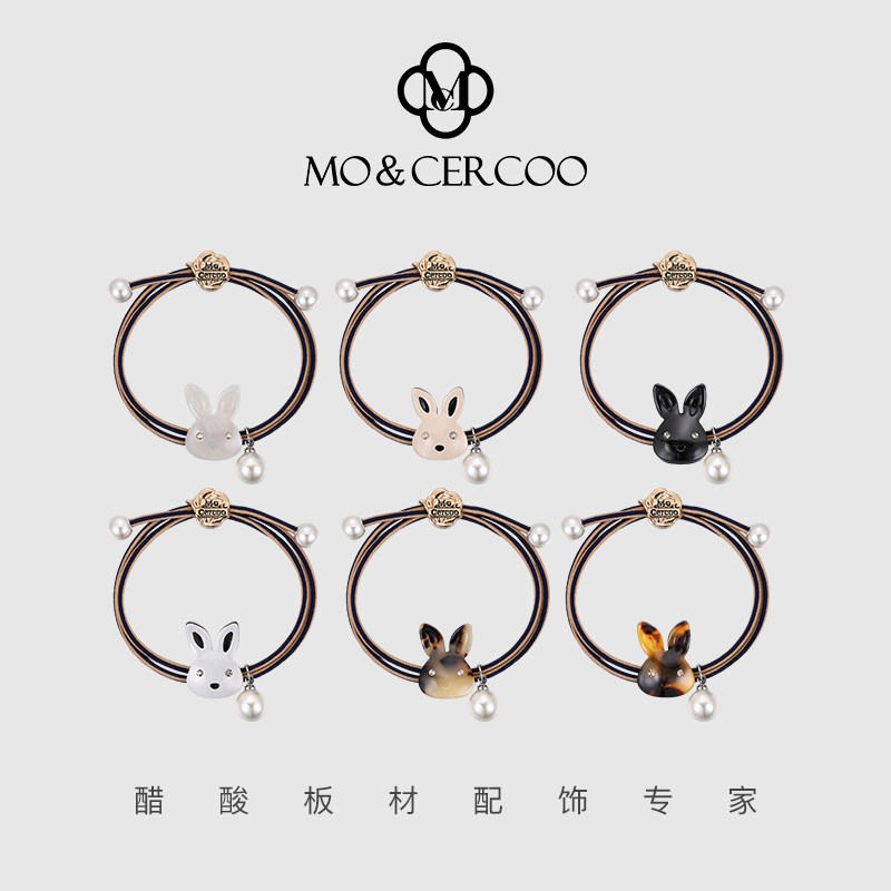 MoCercoo兔子醋酸发圈皮筋简约百搭扎马尾头绳发绳精致饰品头花