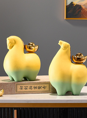 马上有钱摆件客厅酒柜电视柜高档装饰品办公室乔迁搬新家开业礼物