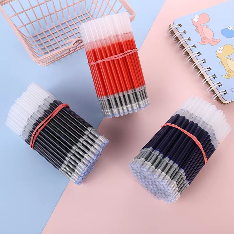 K35笔跳动中性笔芯大容量红色蓝色黑色按动笔芯0.5子弹头中性笔芯