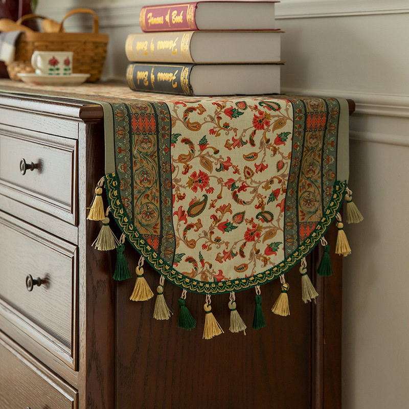 新中式桌旗北欧时尚餐桌装饰茶几布复古奢华电视柜防尘涤纶盖布,居家布艺,桌旗,淘宝优惠券,粉丝福利购,淘宝优惠卷