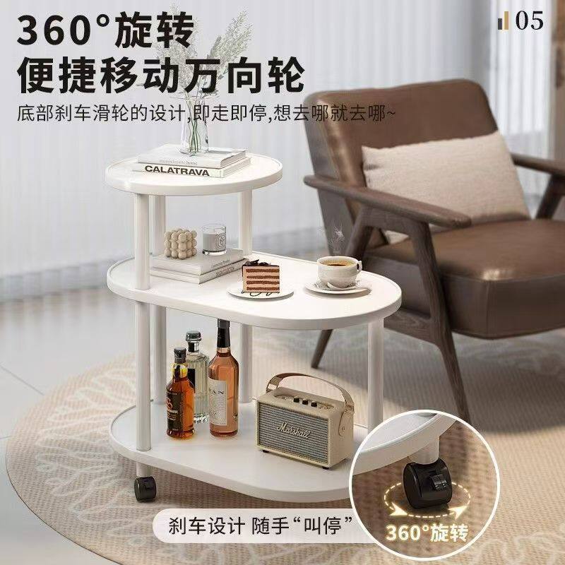 移动边几茶几沙发边带轮茶桌置物架客厅家用简易角几小推车小桌子
