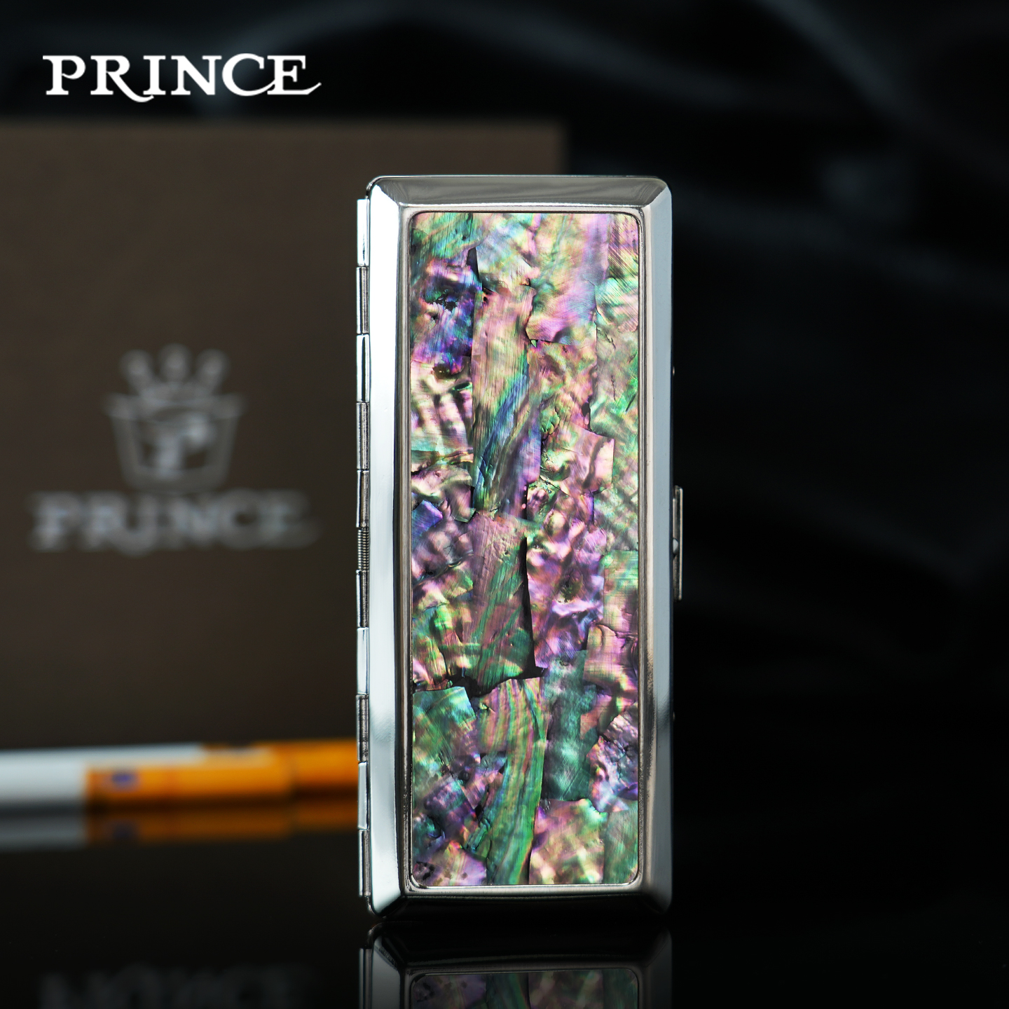 可装粗中细烟的双层天然贝壳烟夹