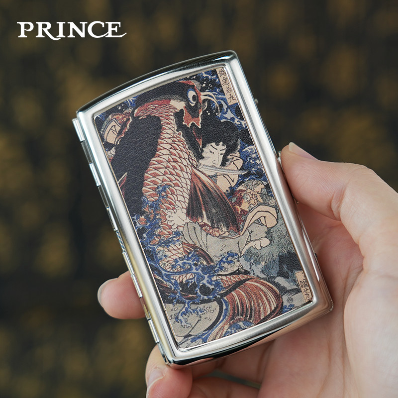 日本PRINCE王子烟盒鬼若丸鲤退治创意烟夹香烟收纳盒礼物粗烟专用