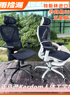 亚马逊Kerdom 9070人体工学椅双背头枕调节特斯林进口网布
