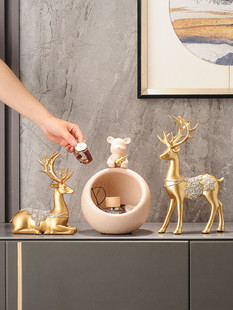 招财福鹿摆件入户进门口客厅玄关放钥匙收纳盒家居装饰品新中式