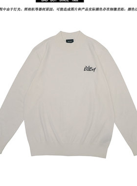 【辰大嗓严选216】BAD BOY半高领刺绣小标羊毛衫BYW888216