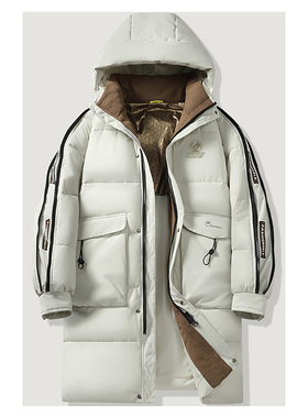 【辰大嗓严选104】BAD BOY中长款加厚连帽棉服BYW25104