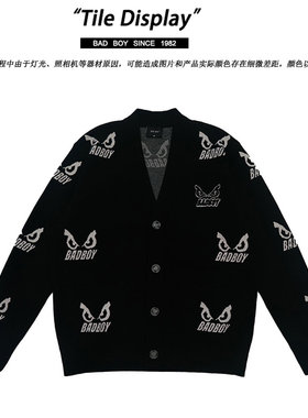 【米粒严选145】BAD BOY黑白色织毛衣开衫BYW880145