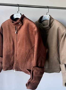 AsI'm 执剑官 60羊毛混纺东欧翻折结构袖口棉服bomber