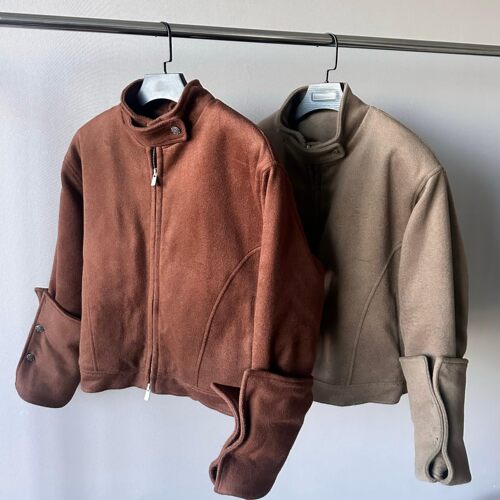 AsI'm 执剑官 60羊毛混纺东欧翻折结构袖口棉服bomber