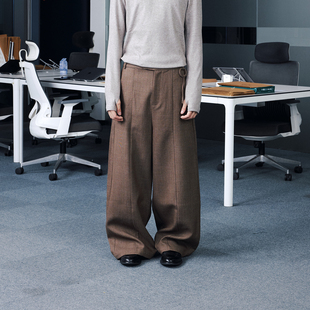 男 直筒阔腿垂感时尚 OaOO挂饰廓形西裤 休闲通勤宽松长裤